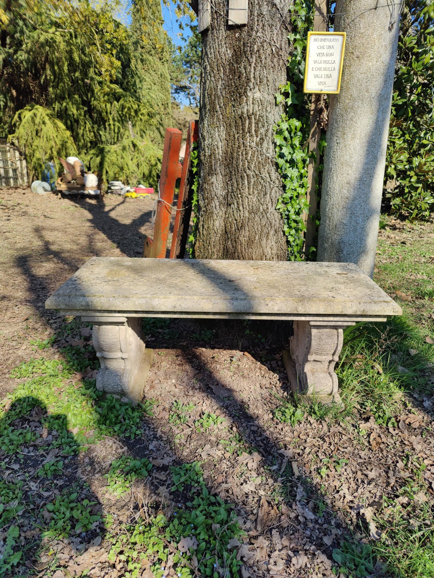 Coppia di panchine in pietra di Vicenza - 120 x 50 cm